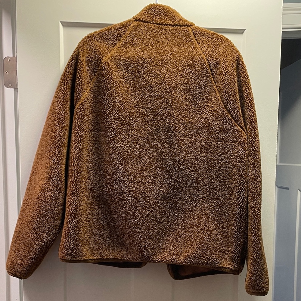 Banana Republic Men's Sherpa Teddy Fleece Button Jacket Brown Size L - Picture 7 of 7